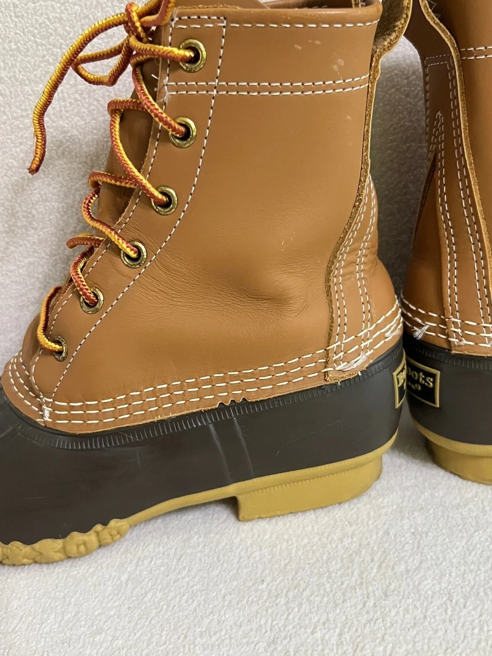 L.L.Bean Duck Hunting Bean Boots Brown Leather Waterproof Size 6 (Fits Like 7)